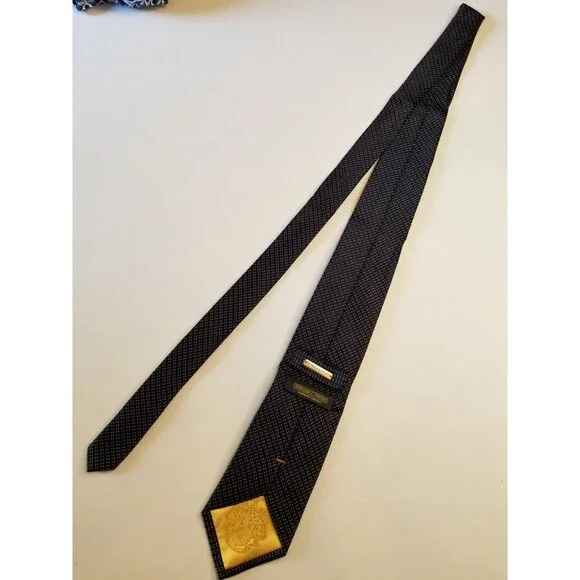 Donald J Trump Signature Collection Neck Tie Blue Black Stripe in Woven Pattern